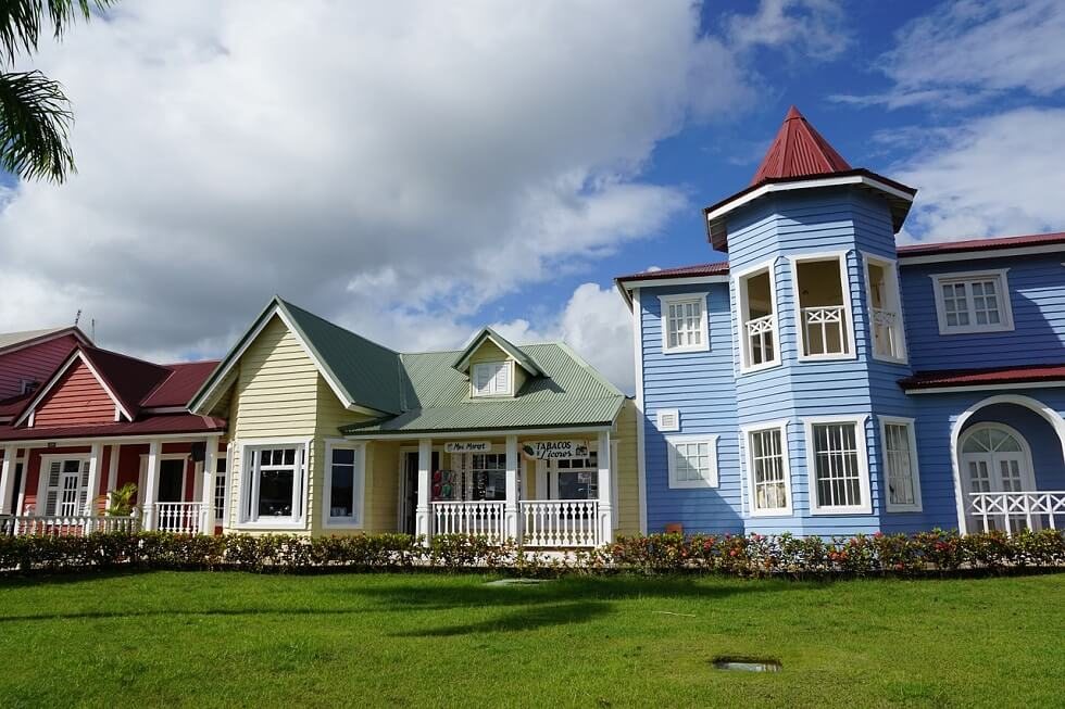Colourful wooden houses in Samaná